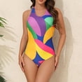 thumbnail image 1 of Aloohaidyvio Women One Piece Swimsuit Slimming Color Block Bathing Suit Sexy Tummy Control Swimwear, 1 of 6