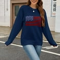 thumbnail image 1 of Aloohaidyvio Women's American Flag Sweaters Long Sleeve Crew Neck Knitted Casual Pullover Sweater Blue S, 1 of 6