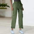 thumbnail image 1 of Aloohaidyvio Women's Cargo Pants Straight Wide Leg Pants High Waisted Casual Y2K Streetwear Trousers, 1 of 6