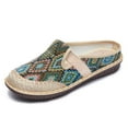 thumbnail image 1 of Aloohaidyvio Women's Fashion Embroidered Linen Shoes Half Slippers Closed Toe Slippers, 1 of 5