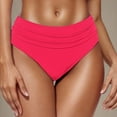 thumbnail image 1 of Aloohaidyvio Women's High Waisted Bikini Bottoms Tie Side Tummy Control Swimsuit Full Coverage Swimwear Ruched Tankini Briefs, 1 of 6