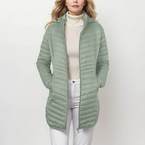 Aloohaidyvio Women's Puffer Jacket, Water-Resistant Hooded Puffer Jacket Mid-Length Slim Fit Lightweight Women Winter Coat,Sizes XL