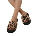 thumbnail image 1 of Aloohaidyvio Women's Slippers Memory Foam House Bedroom Slippers for Women Fuzzy Plush Comfy Faux Fur Lined Slide Shoes Anti-Skid Leopard Print Slippers, 1 of 3