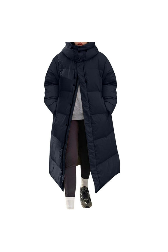 Women's Winter Long Jacket - Heavyweight Long Length Coat Winter Bubble Puffer Parka,Sizes M