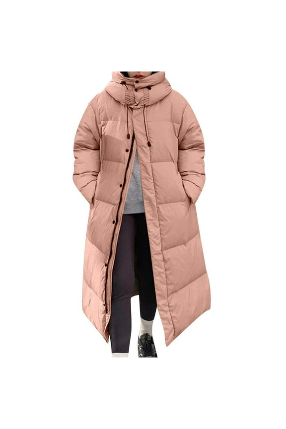 Women's Winter Long Jacket - Heavyweight Long Length Coat Winter Bubble Puffer Parka,Sizes M