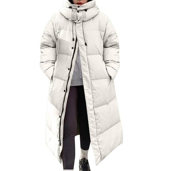 Aloohaidyvio Women's Winter Long Jacket - Heavyweight Long Length Coat Winter Bubble Puffer Parka,Sizes XL