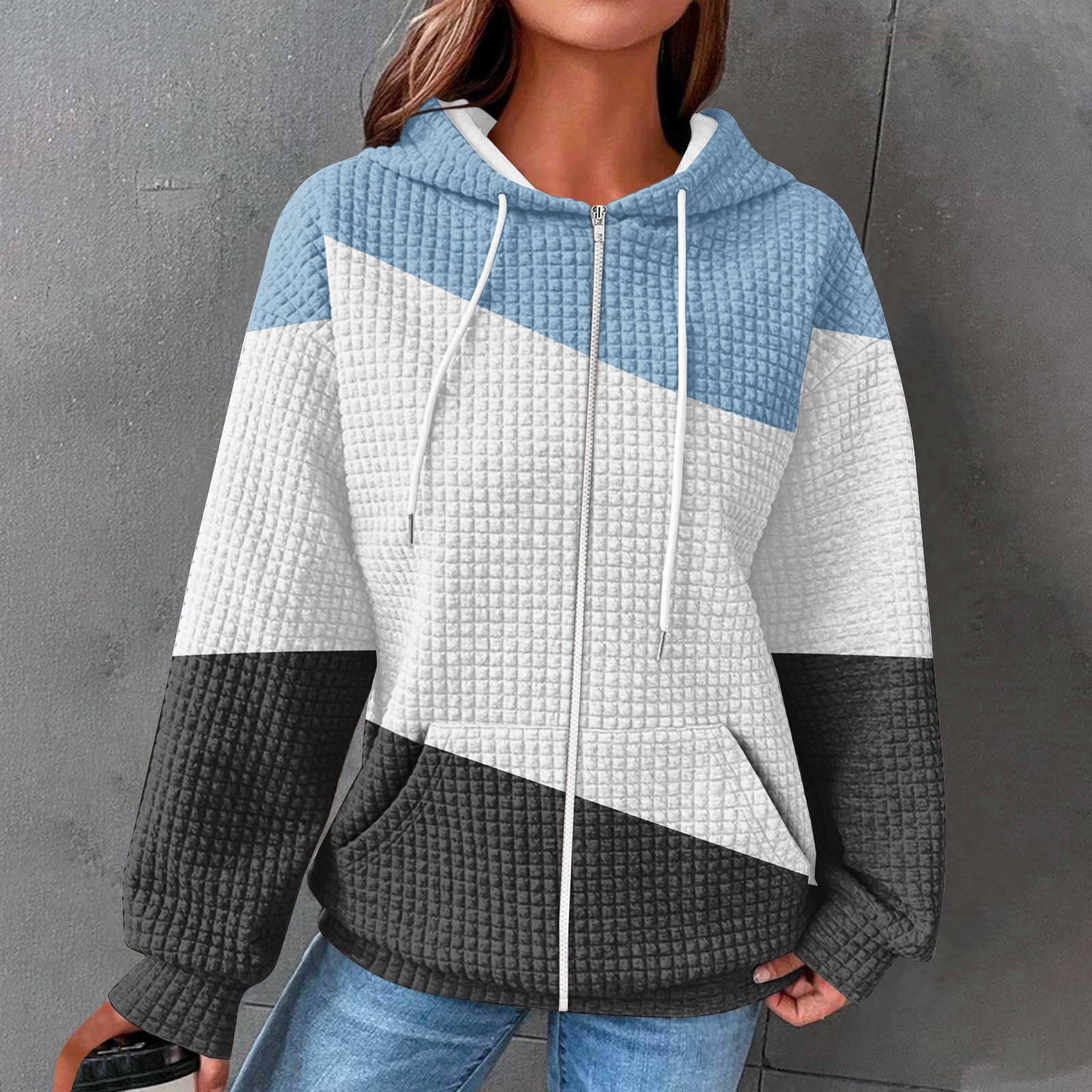 Biucly Women's Zip Up Hoodie - Lightweight Oversized Sweatshirt With Pockets, Fall Winter Fashion - View #10