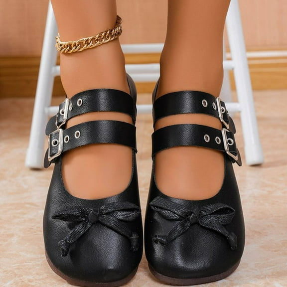 Aloohaidyvio Womens Ballet Mary Jane Flats, Comfortable Business Office Dress Shoes for Women Dressy and Work with Ankle Strap