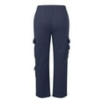 thumbnail image 1 of Aloohaidyvio Womens Cargo Sweatpants Casual Baggy Fleece High Waisted Joggers Pants Navy 2XL, 1 of 5