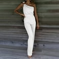 thumbnail image 1 of Aloohaidyvio Womens Casual Jumpsuits V-Neck Sleeveless Backless Belted Wide Leg Pant Sexy Romper Party Clubwear White L, 1 of 6