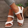 thumbnail image 1 of Aloohaidyvio Womens Comfortable Low Wedge Sandals,Open Toe Slip On Strappy Flat Sandals Light-Weight Summer Vacation Shoes, 1 of 7