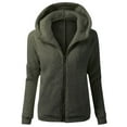 thumbnail image 1 of Aloohaidyvio Womens Jackets ,Winter Ladies Fashion Solid Color Casual Wool Zipper Cardigan Jacket Long Sleeve Hoodie Jacket, 1 of 3