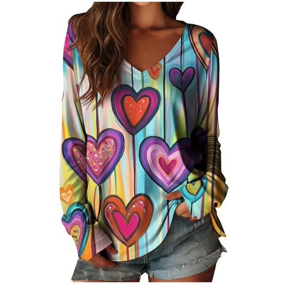 Aloohaidyvio Womens Long Sleeve Shirts Pleated V Neck Tunic Tops Blouse Dressy Casual Summer T-Shirts