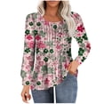thumbnail image 1 of Aloohaidyvio Womens Long Sleeve Shirts Spring Casual Loose Basic Pleated Tops Summer Trendy Clothes 2025, 1 of 5
