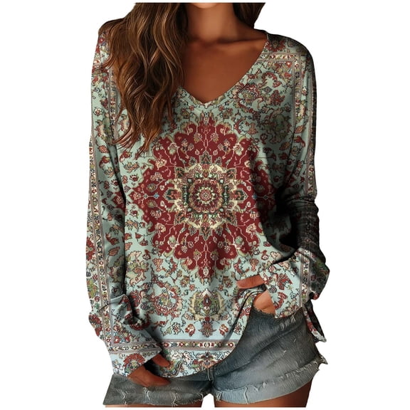 Aloohaidyvio Womens Long Sleeve Shirts Summer V Neck T Shirt Basic Tops Casual Soft Tees