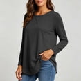 thumbnail image 1 of Aloohaidyvio Womens Long Sleeve Tops Lightweight Basic Tee Fall Soft Crewneck Shirts, 1 of 7