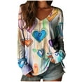 thumbnail image 1 of Aloohaidyvio Womens Long Sleeve V Neck Tops Basic T Shirts Casual Loose Fit Flowy Tunic Tops, 1 of 3