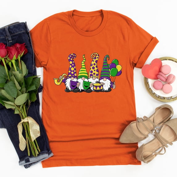 Aloohaidyvio Womens Mardi Gras Jersey,Womens Mardi Gras Shirts Crewneck Printed Short Sleeve Loose T-shirt, Clothing