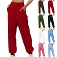 thumbnail image 1 of Aloohaidyvio Womens Pants under $10,Womens Winter High Waisted Sweatpants Drawstring Jogger Sweat Pants Cinch Bottom Workout Trousers, 1 of 6
