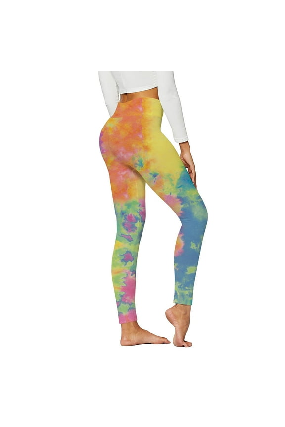 Womens Pants,Womens Leggings Skinny Tie-Dyed High Waist Stretchy Tights Trouser Yoga Pants