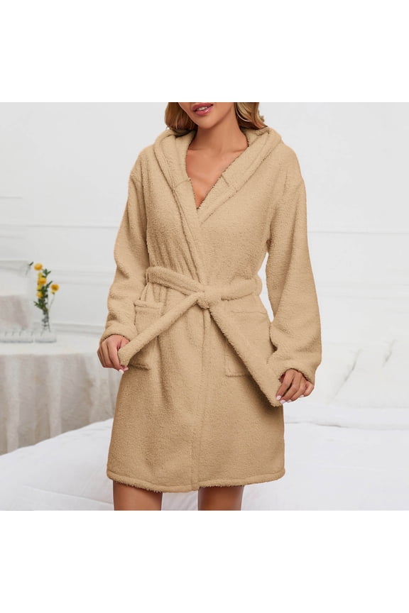 Womens Robe Fleece Plush Soft,Fluffy Fuzzy Cozy Warm Lightweight Bathrobe,Shower Spa House Long Robe for Women