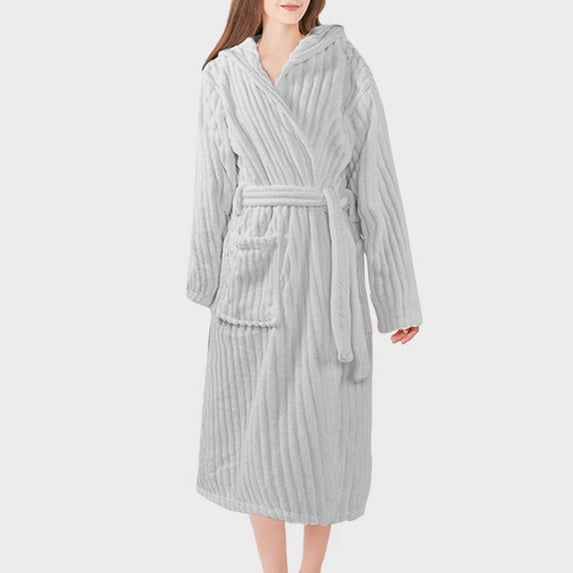 Aloohaidyvio Womens Robes Warm Plush Winter Robe, Long Fleece Bath Robes Female Bathrobes for Women