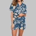 thumbnail image 1 of Aloohaidyvio Womens Satin Pajama Short Floral Sleepwear Soft Pj Lounge Sets Pjs Shorts Set Sizes XL, 1 of 5