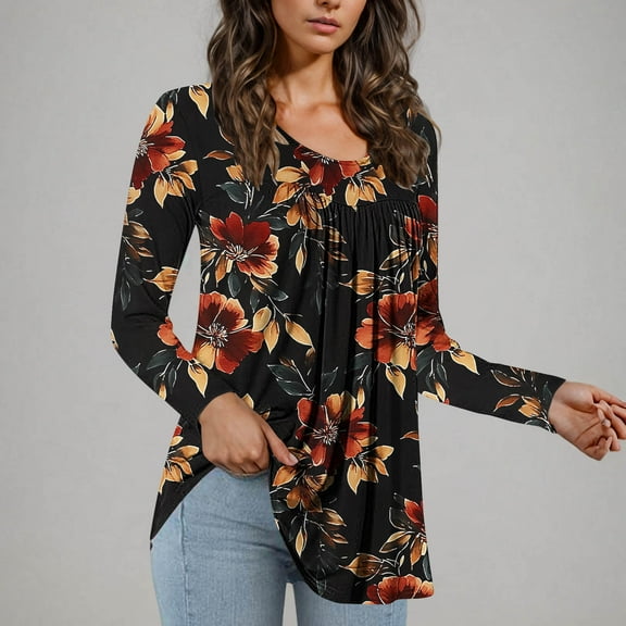 Aloohaidyvio Womens Spring Long Sleeve Shirts Dressy Causal Work Lace Pleated Blouses 2025 Summer Flowy Tunic Tops