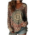 thumbnail image 1 of Aloohaidyvio Womens T Shirts Long Sleeve V Neck Basic Tee Casual Loose Fit Soft Tops, 1 of 3