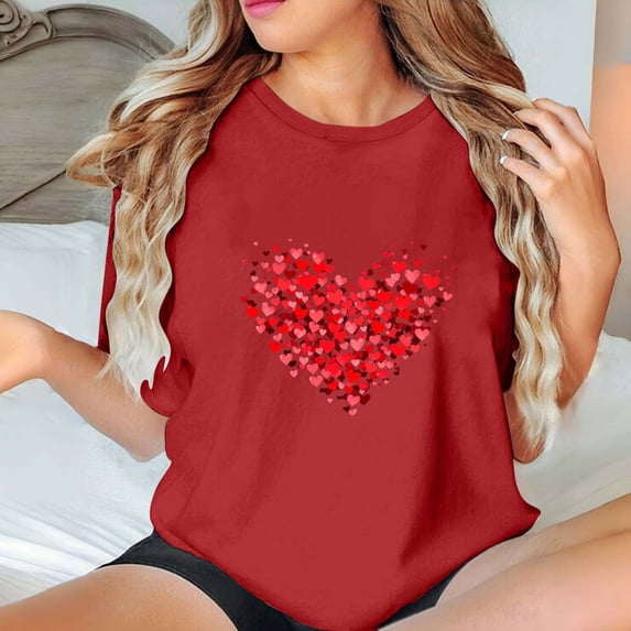 Aloohaidyvio Womens T Shirts Short Sleeve V Neck Tops with Pockets Summer Fashion Trendy Soft Casual Comfy Outfits Clothes 2025 Red