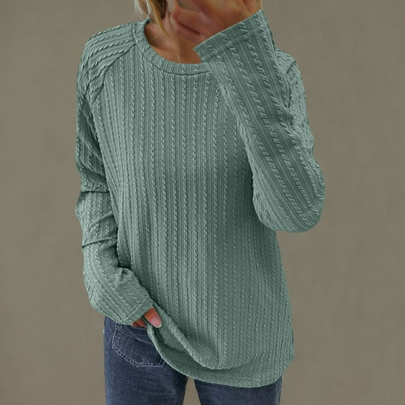 Aloohaidyvio Womens Tops Long Sleeve Lightweight Shirts 2025 Summer Fashion Trendy Tops Crewneck Casual Knit Basic Tee