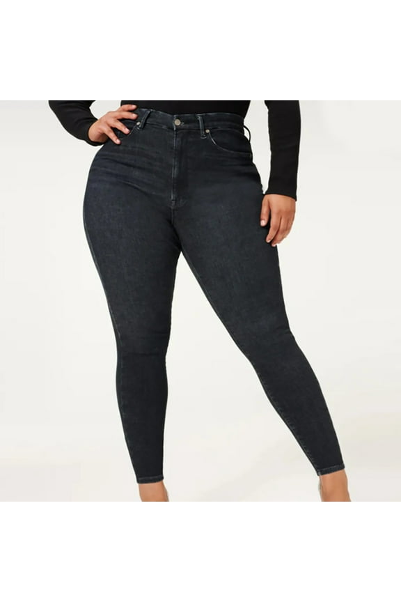 Bell Bottom Jeans for Women,Womens Slim Plus-Size Pocket One Button Elasticity Length Denim Pants,Jeans for Women Plus Size Stretch