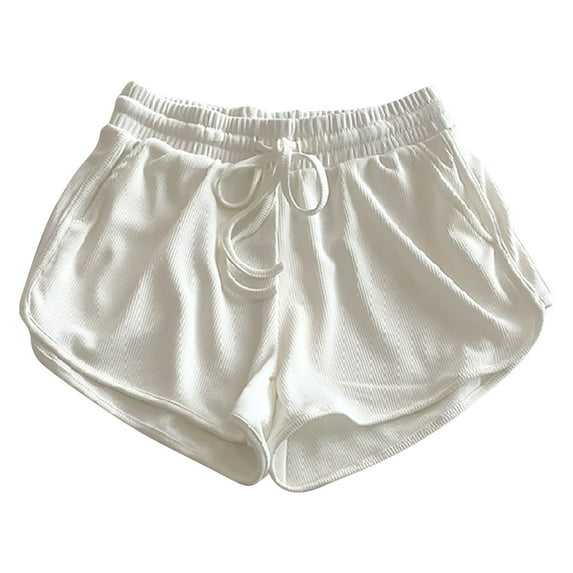 Aloohaidyvio Workout Shorts for Women Clearance,Women's Cotton Elastic Sweat Shorts Summer Loose Athletic Short Lounge Running Shorts with Pockets