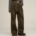 thumbnail image 1 of Aloohaidyvio Y2k Pants Leopard Print Pants Straight Leg Jeans Baggy Jeans Oversized Pants Wide Leg Jeans, 1 of 6