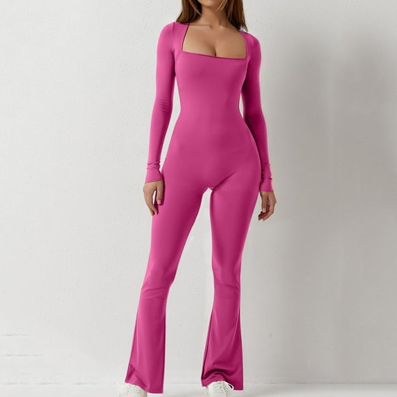 Aloohaidyvio Yoga Pants,Womens Flare Jumpsuits Sexy One Piece Bodycon Spaghetti Straps Rompers Unitard Bodysuit
