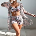 thumbnail image 1 of Aloohaidyvio bikini tops for women no boundaries,Womens Three Piece High Waist Long Sleeve Cover-Up Separate Swimsuit Set, Swimsuits for Women 2 Piece, 1 of 6