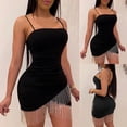 thumbnail image 1 of Aloohaidyvio dresses for women,Ladies Fashion Sexy Dress Sling Skinny Cross Fringe Pendant Hip Dress, 1 of 6