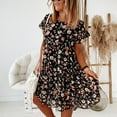 thumbnail image 1 of Aloohaidyvio dresses for women,Womens Summer Dress Beach Floral Print Ruffles Casual Dress, 1 of 6