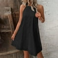 thumbnail image 1 of Aloohaidyvio formal dresses for women plus size,Fashion Women Summer Embroidery Sleeveless Keyhole Back Halter Neck Dress Solid Skirt, 1 of 6