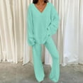 thumbnail image 1 of Aloohaidyvio sexy sleepwear for women,Womens Loungewear Sets Long Sleeve Solid Color Tops With High Waist Pants Two Piece Pajama,Pajama under $5, 1 of 5
