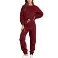 thumbnail image 1 of Aloohaidyvio sweatshirt suits women's plus size,Womens Loose Sweater Long Sleeve Round Neck Tops/Shirt Set, Womens Seatsuits, 1 of 5