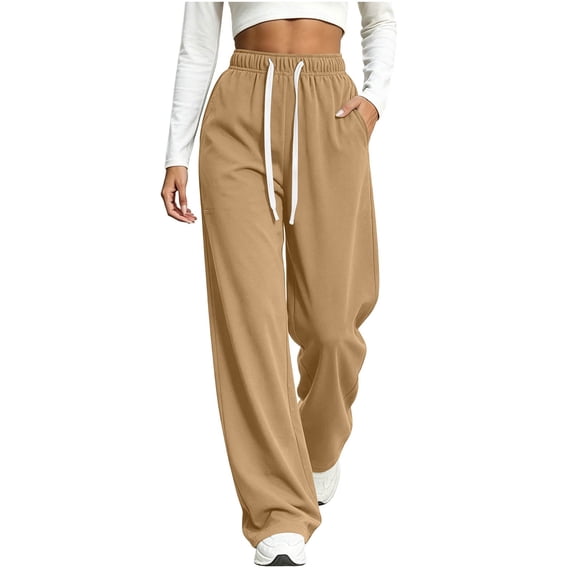 AloohaidyvioNo Boundaries Wide Leg Sweatpants for Women Baggy Fall Lounge Sweat Pants Wide Leg Pants with Pockets