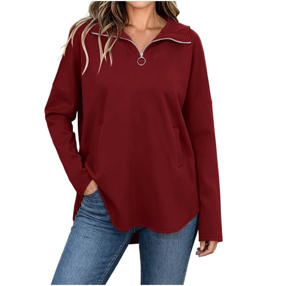 AloohaidyvioNo Boundaries Womens Half Zip Fleece Sweatshirts Fall Oversized Trendy Long Sleeve Casual Pullover Tops