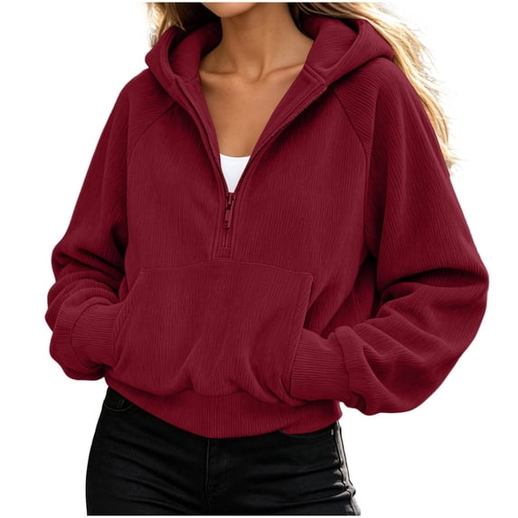 AloohaidyvioNo Boundaries Womens Quarter Zip Hoodies Fall Casual Loose Fit Comfy FLeece Long Sleeve Sweatshirts