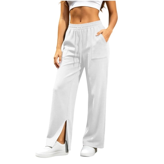 AloohaidyvioNo Boundaries Womens Wide Leg Fleece Lined Sweatpants Fall Winter Casual Sweat Pants with Pockets