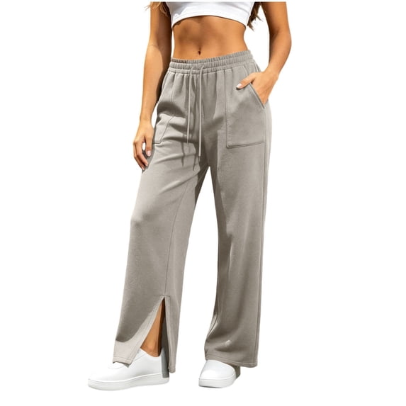AloohaidyvioNo Boundaries Womens Wide Leg Fleece Lined Sweatpants Fall Winter Casual Sweat Pants with Pockets