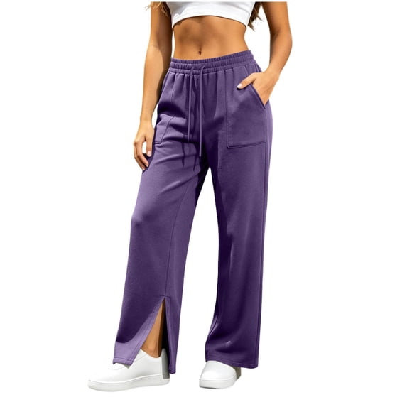 AloohaidyvioNo Boundaries Womens Wide Leg Fleece Lined Sweatpants Fall Winter Casual Sweat Pants with Pockets