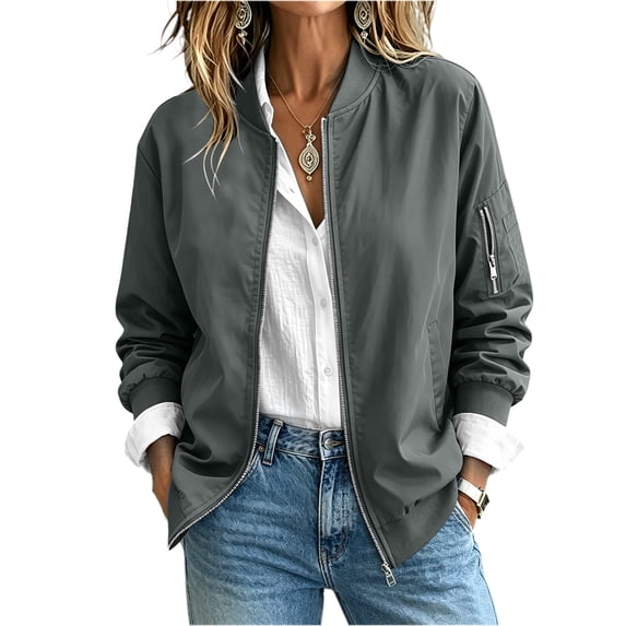 AloohaidyvioNo Boundaries Womens Zip Up Jackets Lightweight Long Sleeve Casual Loose Fall Jacket with Pockets