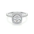 thumbnail image 1 of Alor Jewel 1.8 Ct Cushion Excellent Cut Moissanite Ring for Her - 14K White Gold Plated Ring - Gift for Her - Halo Moissanite Ring for Her - Eternity Band Moissanite Ring - Bridal Set Moissanite Ring, 1 of 3