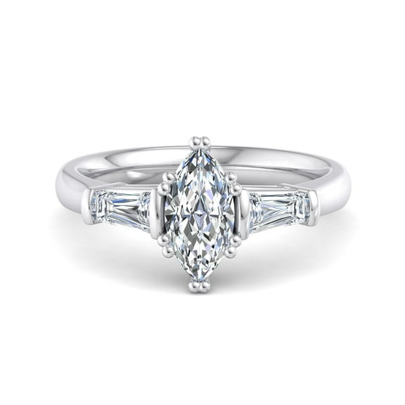 Alor Jewel 1.9 Ct Marquise Cut Lab Created Diamond Engagement Ring for Women - 14K White Gold Over Ring - Stunning Ring for Her - Gorgeous Wedding Ring - Anniversary Gift for Her - Bridal Jewelry